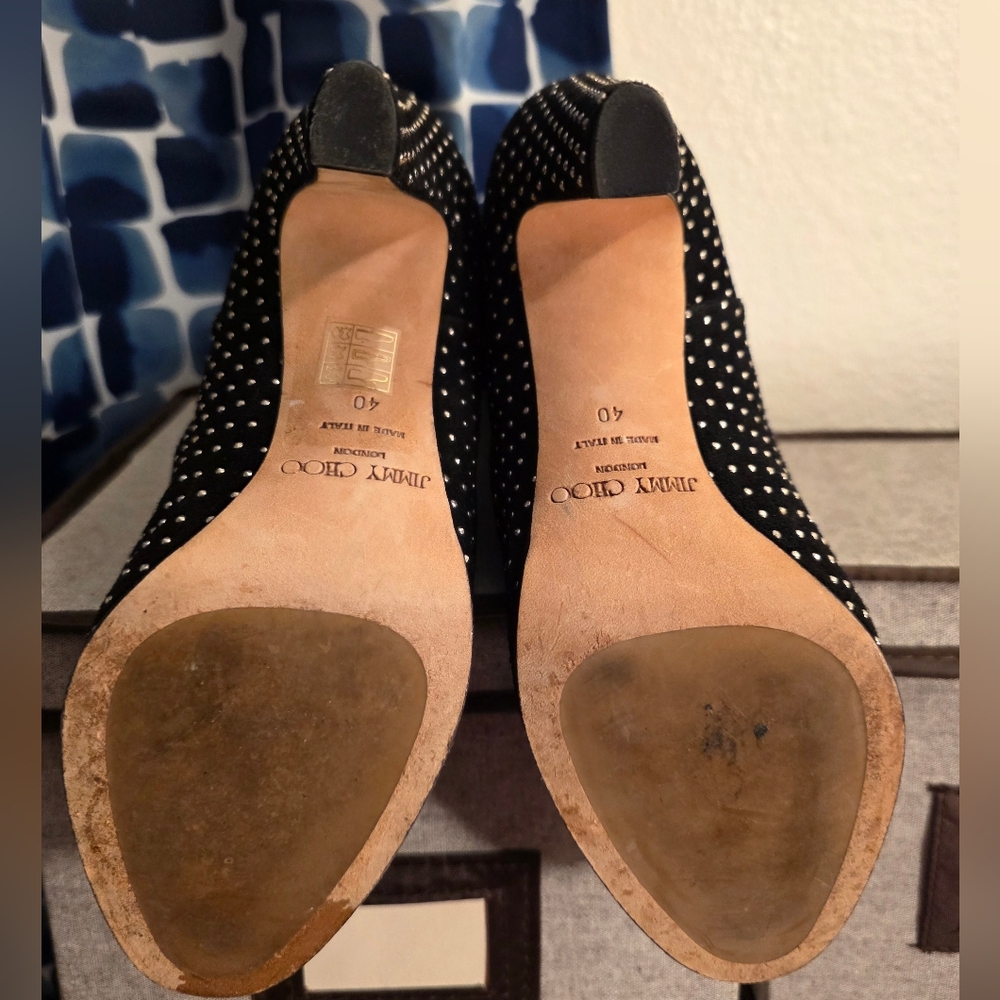 JIMMY CHOO "Tari" Studded Mid-Calf Suede Boots Size 40 / US 10 - Picture 8 of 10